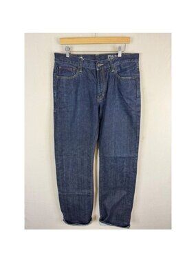 DH3 Jake Selvedge Mens Low Relaxed Fit Straight Leg Indigo Rope Dye Jeans 34x36
